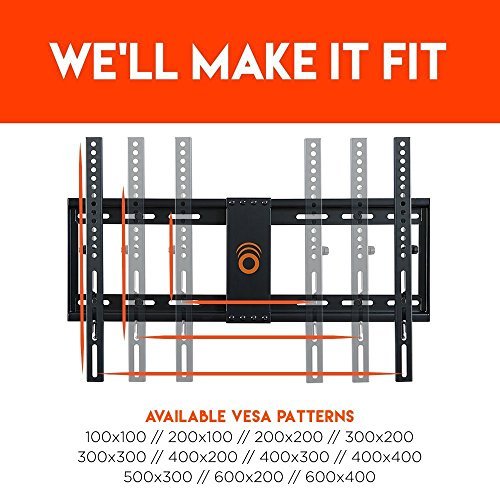 ECHOGEAR Tilting Low Profile TV Wall Mount Bracket for 32-70 inch TVs - Up to 15 Degrees of Tilt for LED, LCD, OLED and Plasma Flat Screen TVs with VESA patterns up to 600 x 400 - EGLT1-BK