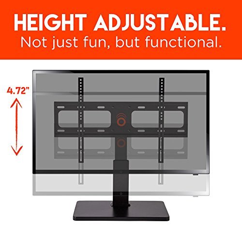 ECHOGEAR Universal TV Swivel Stand for 32" to 60" TVs up to 60 lbs - 75º of Swivel and 4" of Height Adjust - Improves TV Stability and Safety - EGTV1-BK