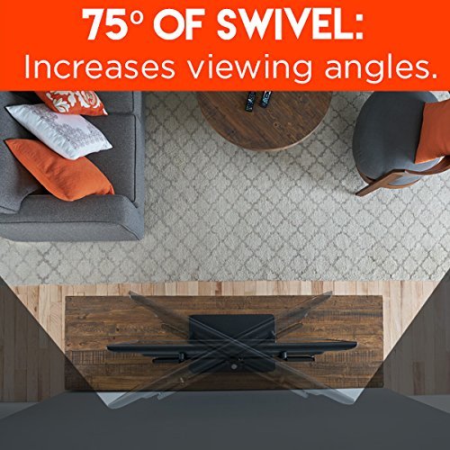 ECHOGEAR Universal TV Swivel Stand for 32" to 60" TVs up to 60 lbs - 75º of Swivel and 4" of Height Adjust - Improves TV Stability and Safety - EGTV1-BK