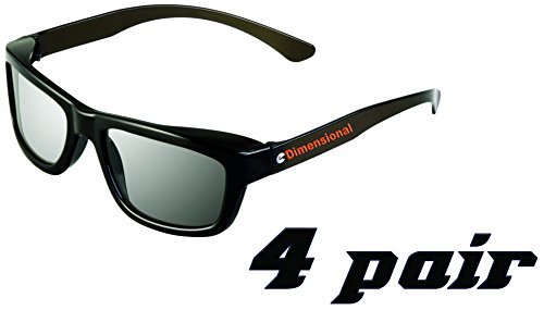 ED Adult 4 Pack - LG AG-F310DP + AG-F400DP Cinema 3D Dual Play Compatible Gaming Glasses 4 Adult Glasses