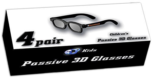 ED KIDS 4 Pack CINEMA 3D GLASSES For LG 3D TVs – Childrens Sized Passive Circular Polarized 3D Glasses