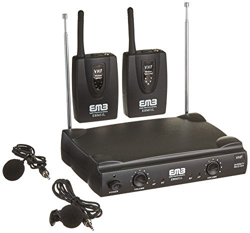 EMB VHF EBM51L Professional Dual Wireless Lavalier Microphone System