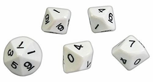 ETA hand2mind Ten-Sided Decahedra 0-9 Dice, Set of 5