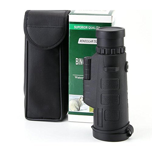 Ebestgoods Green Film Coated Lens Wide-angle Waterproof Anti-fog 12X50 Compact Monoculars Telescope with Hand Strap