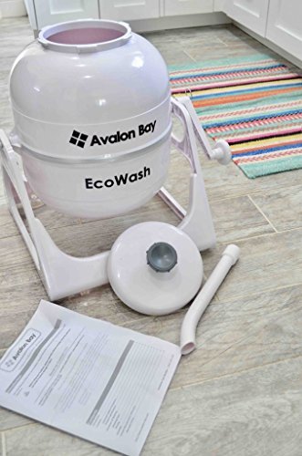 Ecowash Portable Hand Cranked Non-Electric Washing Machine by Avalon Bay, Counter Top Washer for Camping, Apartments, RV’s, or Delicates