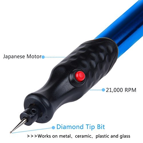 Electric Engraving Engraver Pen Carve Tool For DIY Jewellery Jewelry Metal Glass - (Cordless Precision Engraver with Diamond Tip Bit)