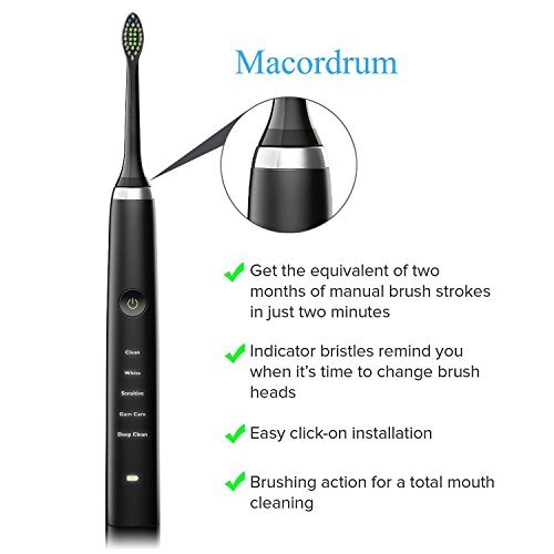 Electric Toothbrush Head P-HX-6064 HX6064 Sonicare Brush Head for Philips black color(1/2/3/4/5pack) (8) 