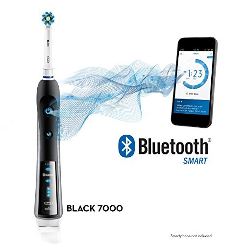 Electric Toothbrush, Oral-B Pro 7000 SmartSeries Black Electronic Power Rechargeable Toothbrush with Bluetooth Connectivity Powered by Braun 