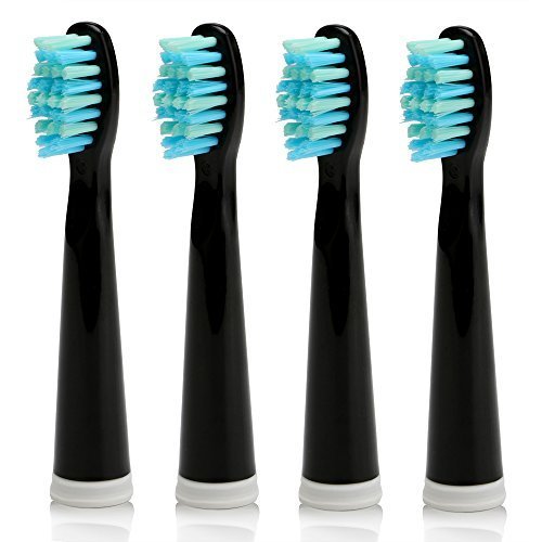 Electric Toothbrush Replacement Head x 4 Crystal Black 