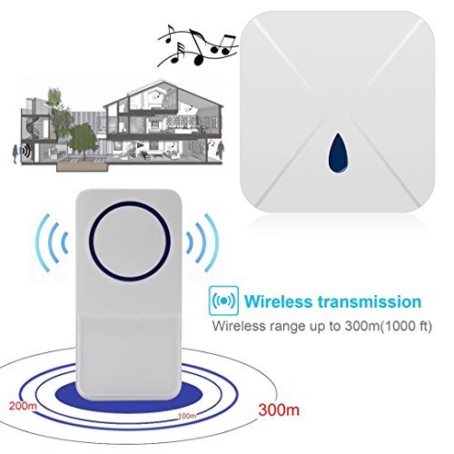 Electronic Doorbell, iBell CXR Wireless Doorbell with 1 Remote Button & 1 Plugin Receivers Operating at over 1000 feet Range with Over 52 Chimes & LED Indicator, No Batteries Required for Receivers