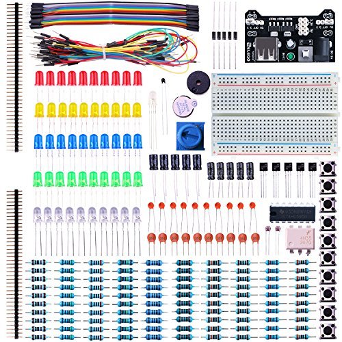 Elegoo Electronic Fun Kit Breadboard Cable Resistor Capacitor LED Potentiometer for Arduino Learning Kit, UNO, MEGA2560, Raspberry Pi