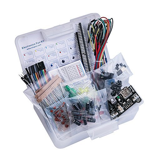 Elegoo Electronic Fun Kit Breadboard Cable Resistor Capacitor LED Potentiometer for Arduino Learning Kit, UNO, MEGA2560, Raspberry Pi