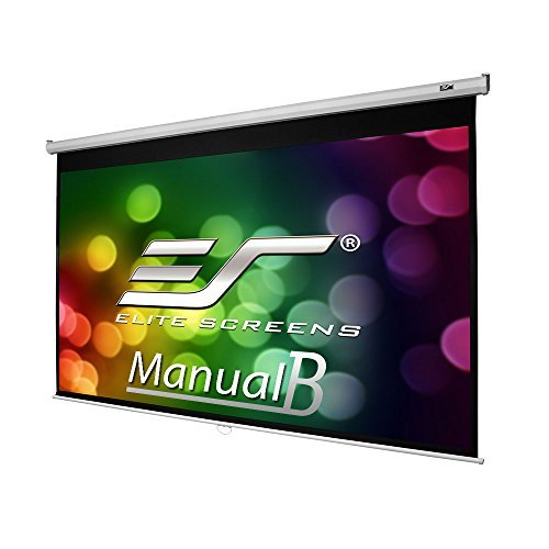 Elite Screens Manual B, 100" 16:10, Manual Pull Down Projector Screen 4K / 3D Ready with Slow Retract Mechanism, 2 Year Warranty, M100X