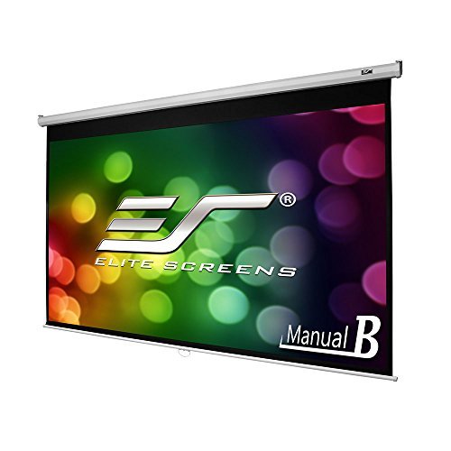 Elite Screens Manual B, 100" 16:9, Manual Pull Down Projector Screen 4K / 3D Ready with Slow Retract Mechanism, 2 Year Warranty, M100H