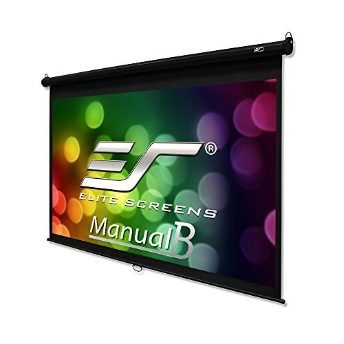 Elite Screens Manual B, 120" 16:9, Manual Pull Down Projector Screen 4K / 3D Ready with Slow Retract Mechanism, 2 Year Warranty, M120H