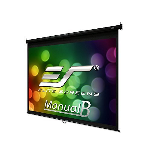 Elite Screens Manual B, 120" 4:3, Manual Pull Down Projector Screen 4K / 3D Ready with Slow Retract Mechanism, 2 Year Warranty, M120V