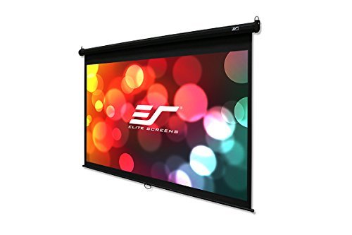 Elite Screens Manual B, 120" 4:3, Manual Pull Down Projector Screen 4K / 3D Ready with Slow Retract Mechanism, 2 Year Warranty, M120V