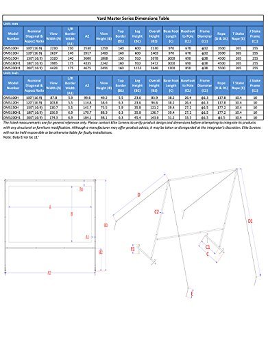 Elite Screens Yard Master Series, 150-in 16:9, Foldable Outdoor Portable Light Weight Front Projection Movie Screen, OMS150H