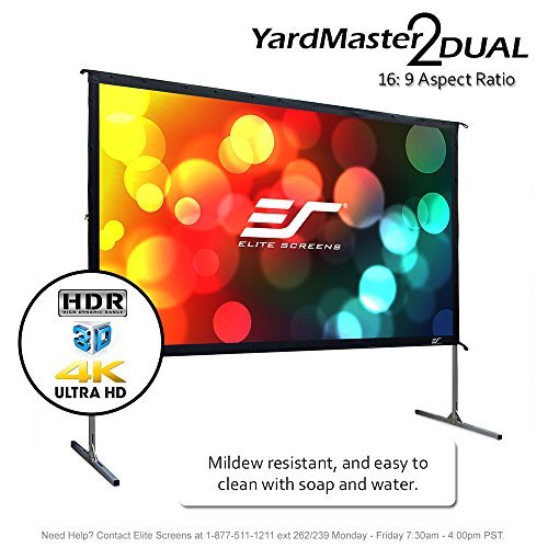 Elite Screens Yardmaster 2 Dual, 150-inch 16:9, Front / Rear 4K Ultra HD Ready Indoor / Outdoor Projector Screen OMS150H2-Dual