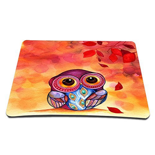 Elonbo 8.6 x 7 inches / 220 x 180 mm Cute Owl Design Waterproof Neoprene Soft Mouse Pad