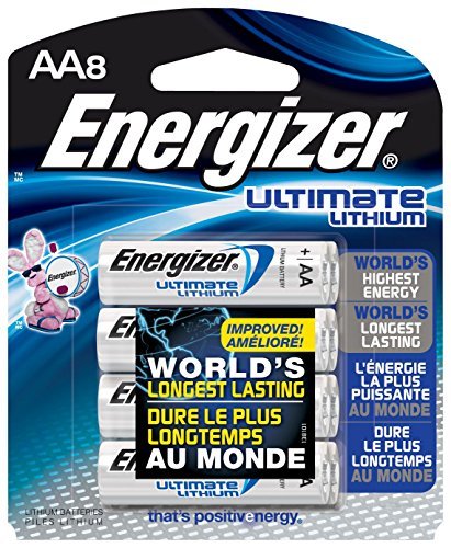 Energizer L91BP-8 Ultimate Lithium AA Batteries (8-Pack) 