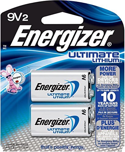 Energizer Ultimate 9 Volt Batteries, Lithium 9v Battery (2 Count) L522BP-2 