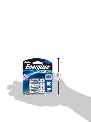 Energizer Ultimate Lithium AAA Batteries, World’s Longest-Lasting AAA Battery in High-Tech Devices (4 pack) 