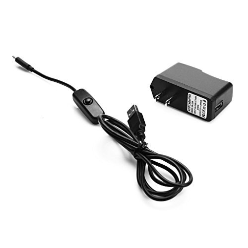 Enokay Power Supply for Raspberry Pi 5V 2.5A Micro USB Charger Adapter with On Off Switch Passed RoHS, FCC, CE