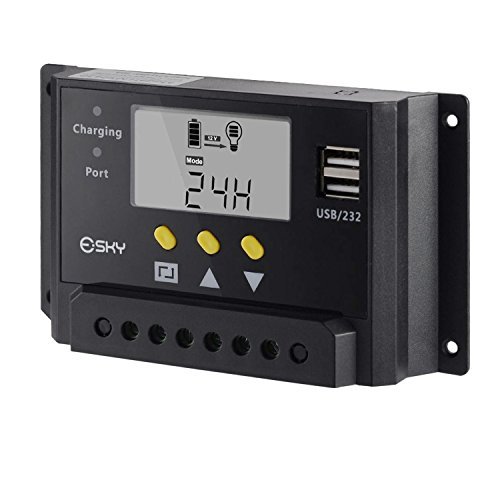 Esky 30A LCD 12V/24V 360W/720W PWM Solar Panel Adapter Charge Controller 