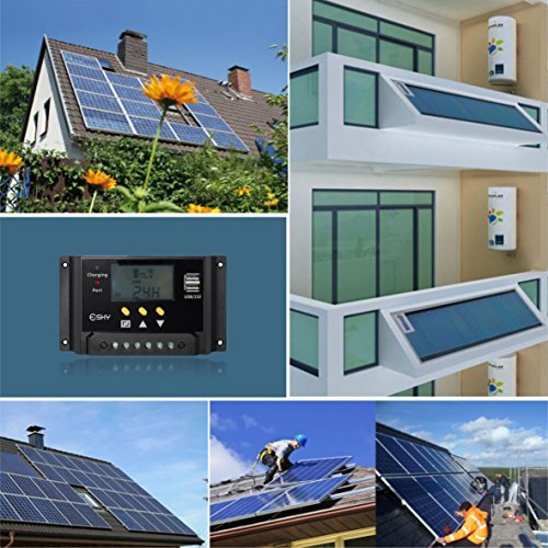 Esky 30A LCD 12V/24V 360W/720W PWM Solar Panel Adapter Charge Controller