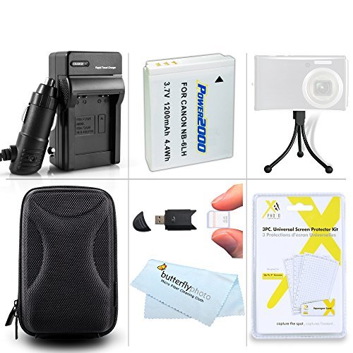 Essential Accessories Bundle Kit For Canon PowerShot ELPH 500 HS, SX600 HS, SX700 HS, SX610 HS, SX710 HS Digital Camera Includes (1200maH) Replacement NB-6L Battery + AC/DC Charger + Case + More