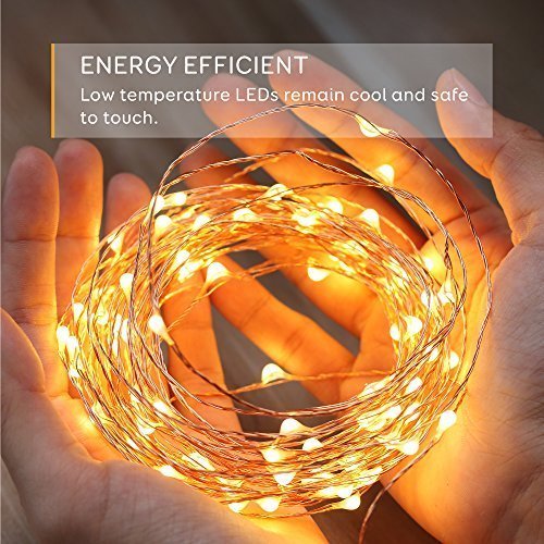 Eufy Starlit String Light Indoor and Outdoor Dimmable Warm White LED with Remote Control, IP20 Water-resistant, 33 ft ( Copper Wire)