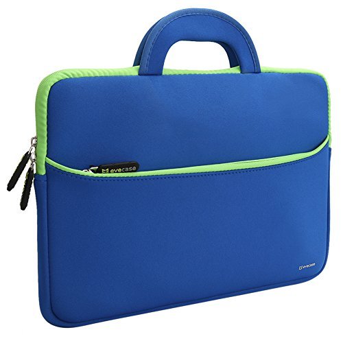 Evecase 11-Inch. UltraPortable Handle Carrying Portfolio Sleeve Neoprene Case Bag for HP Stream Notebook Laptop - Blue