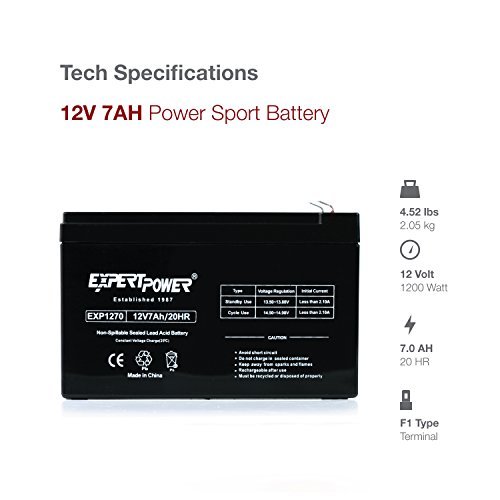 ExpertPower 12V 7 Amp EXP1270 Rechargeable Lead Acid Battery