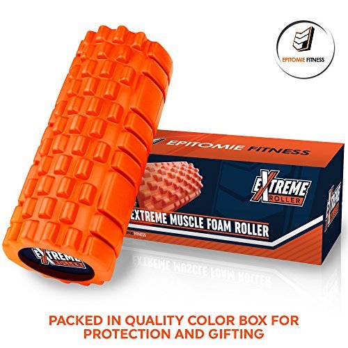 Extreme Muscle Foam Roller ✠ High Density Grid Provides Deep Massage For Tight Muscles - For Pilates, Exercising, Yoga, Running, Physical Therapy & Sports