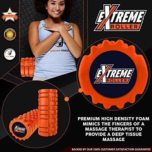 Extreme Muscle Foam Roller ✠ High Density Grid Provides Deep Massage For Tight Muscles - For Pilates, Exercising, Yoga, Running, Physical Therapy & Sports