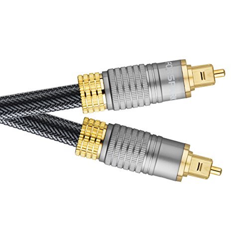 FORSPARK Digital Optical Audio 24K Gold Plated Toslink Cable 6FT- CL3 Rated