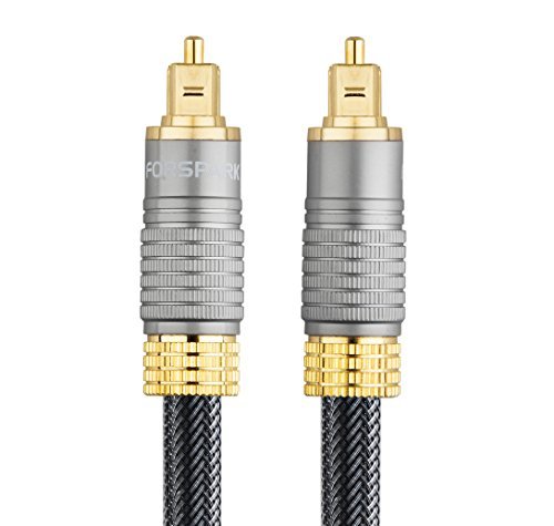 FORSPARK Digital Optical Audio 24K Gold Plated Toslink Cable 6FT- CL3 Rated