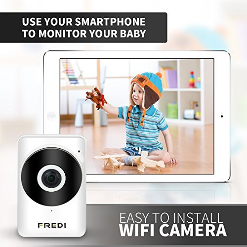 FREDI Baby Monitor Wireless WIFI IP Surveillance Camera 720P HD Security Camera With Two-Way Talking,Infrared Night Vision,P2P Wps Ir-Cut Nanny Camera Motion Detection Loop recording(Without SD Card) 