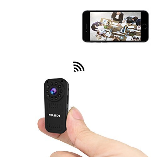 FREDI Hidden Mini Camera Spy Mini Camera 1080p HD mini wireless camera ip camera for iPhone/Android Phone/ iPad Remote View with Motion Detection(support 128G SD card)