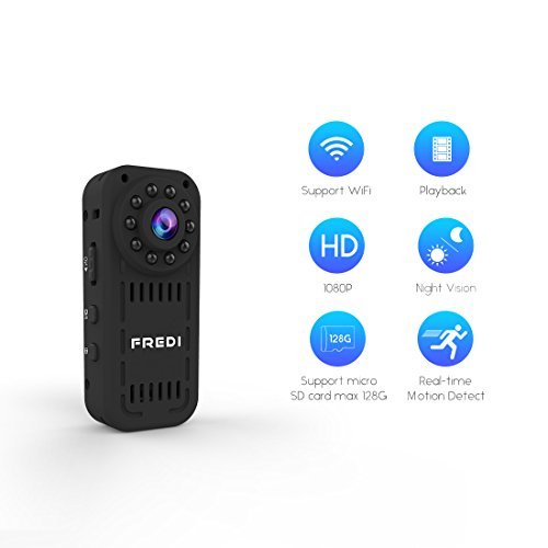 FREDI Hidden Mini Camera Spy Mini Camera 1080p HD mini wireless camera ip camera for iPhone/Android Phone/ iPad Remote View with Motion Detection(support 128G SD card)