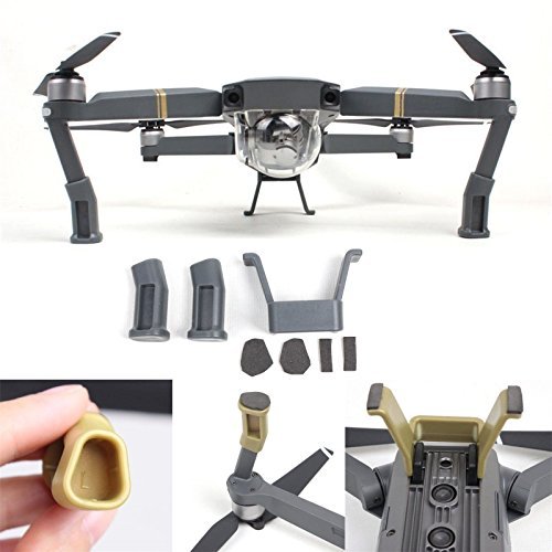 FSLabs DJI Mavic Pro / Platinum Landing Gear Leg Height Extender Kit Riser Set Stabilizers with Protection Pad (Grey)