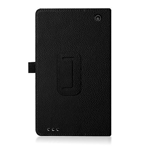 Famavala Premium Vegan Leather Folio Case Cover for 8" Insignia Flex NS-P08A7100 (2016 Release) 8-Inch Android 6.0 Tablet (Black)