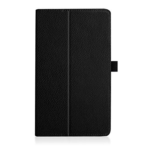 Famavala Premium Vegan Leather Folio Case Cover for 8" Insignia Flex NS-P08A7100 (2016 Release) 8-Inch Android 6.0 Tablet (Black)