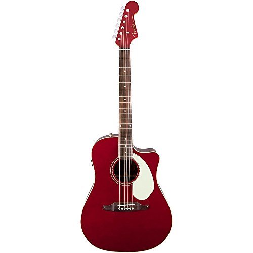 Fender Sonoran SCE Dreadnought Cutaway Acoustic-Electric Guitar with Fishman PreAmplifier and Built-In Tuner - Candy Apple Red with Matching Headstock