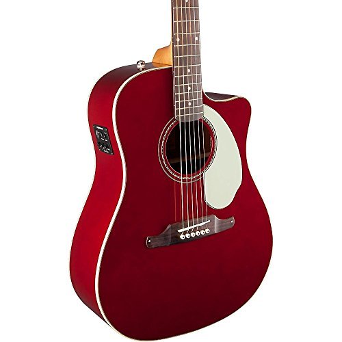 Fender Sonoran SCE Dreadnought Cutaway Acoustic-Electric Guitar with Fishman PreAmplifier and Built-In Tuner - Candy Apple Red with Matching Headstock