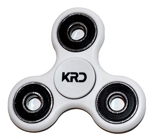 Fidget Spinner Toy with High Speed Silent Bearings | Relieves Anxiety ADD ADHD and Boredom | Helps Focus in Kids & Adults | Safe Rounded Edges | Prime (White)