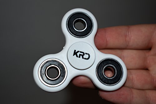 Fidget Spinner Toy with High Speed Silent Bearings | Relieves Anxiety ADD ADHD and Boredom | Helps Focus in Kids & Adults | Safe Rounded Edges | Prime (White)