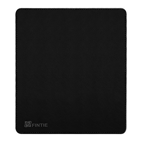 Fintie Mouse Pad With Premium PU Leather Surface [Non-slip] Stitched Edges 8 x 9 Inches, Black