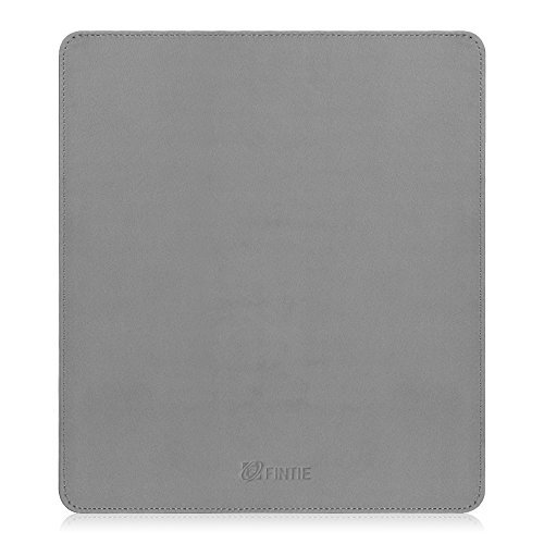 Fintie Mouse Pad With Premium PU Leather Surface [Non-slip] Stitched Edges 8 x 9 Inches, Black